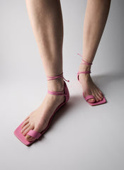Ali Lace-Up Short Sandal | Tibi Pink