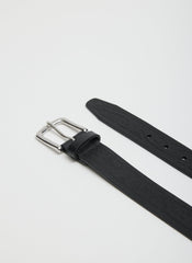 Classic Men's Tooled Leather Belt | Tibi Black