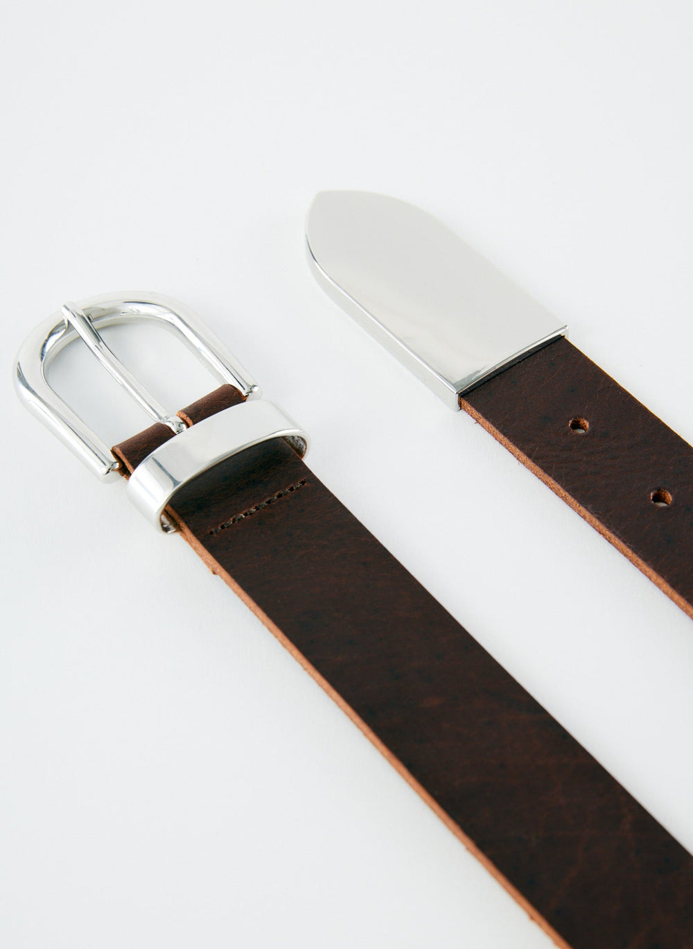 Carlos Leather Belt | Tibi Dark Brown