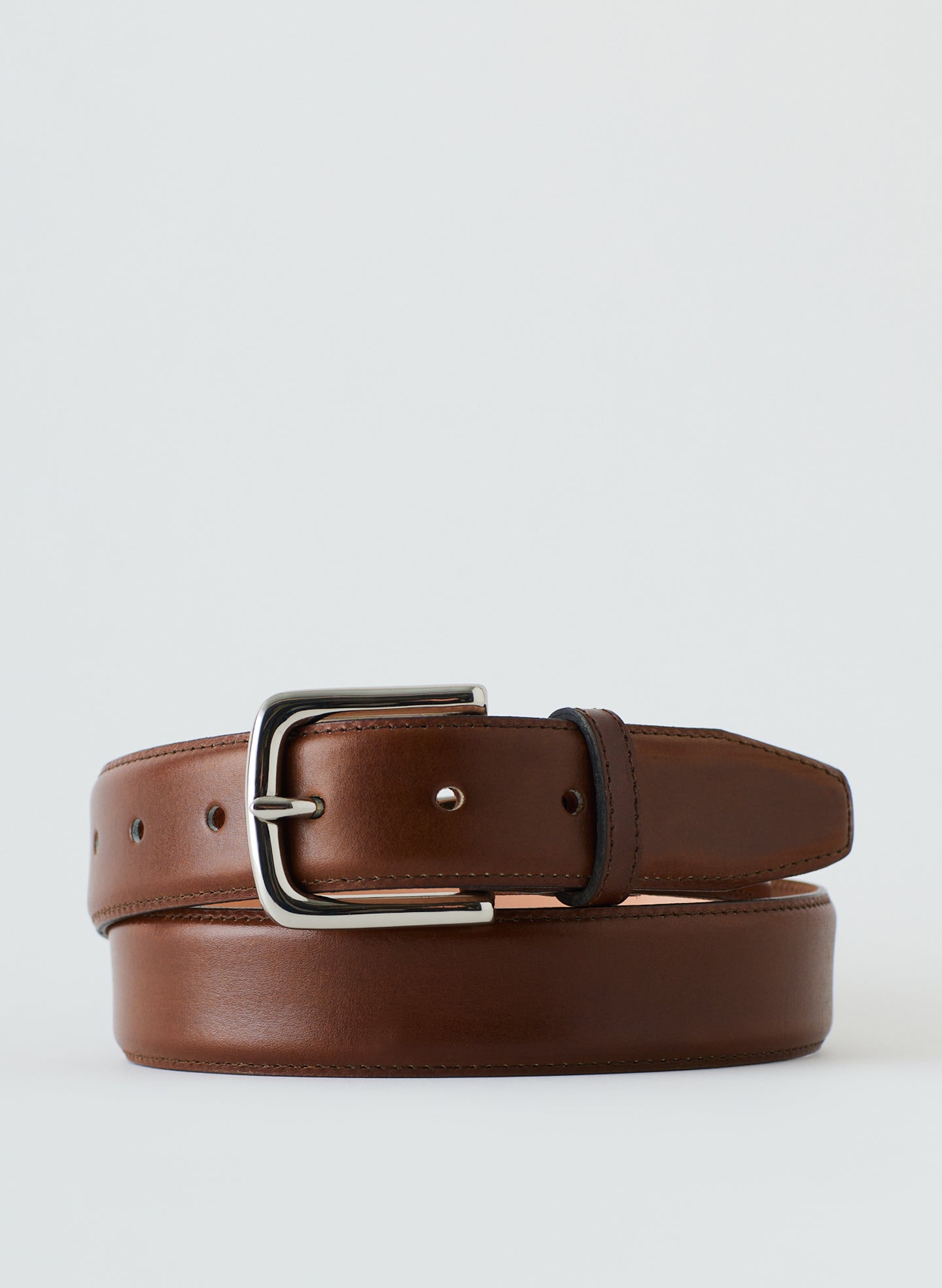 Classic Men's Leather Belt | Tibi Brown