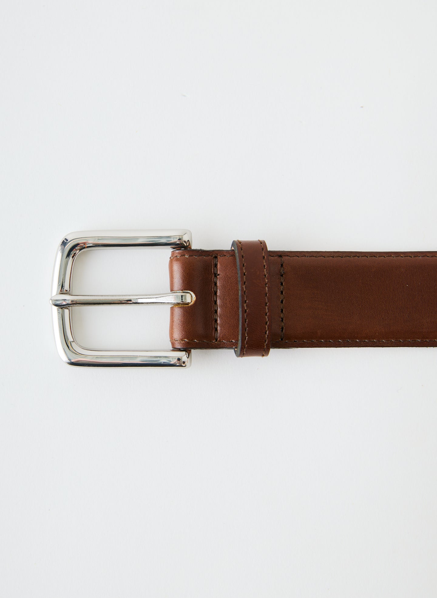 Classic Men's Leather Belt | Tibi Brown