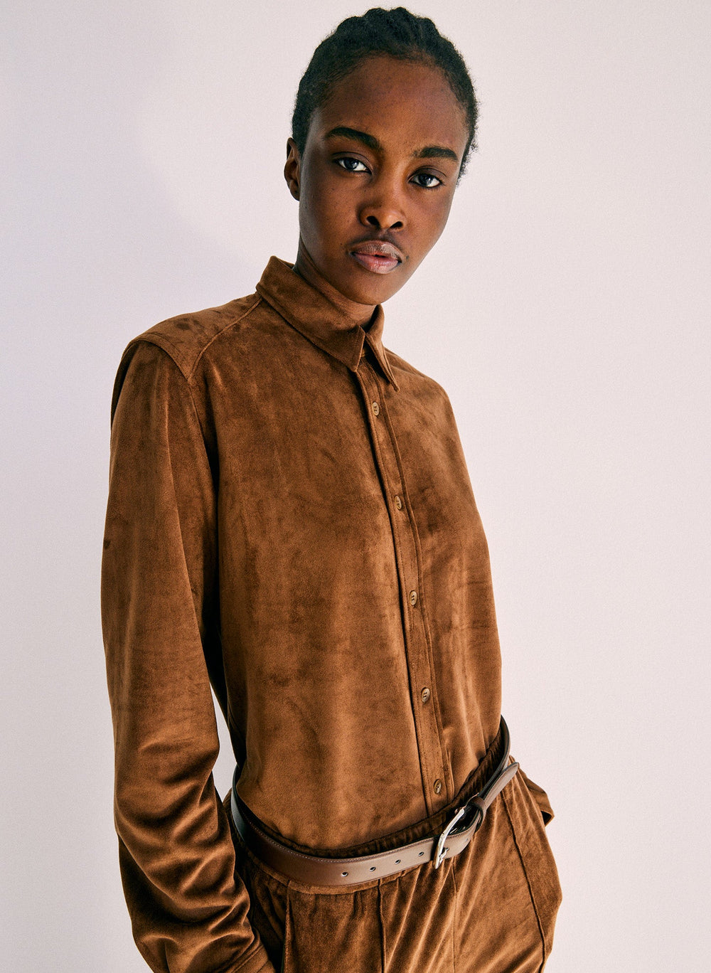 Classic Men's Leather Belt | Tibi Brown