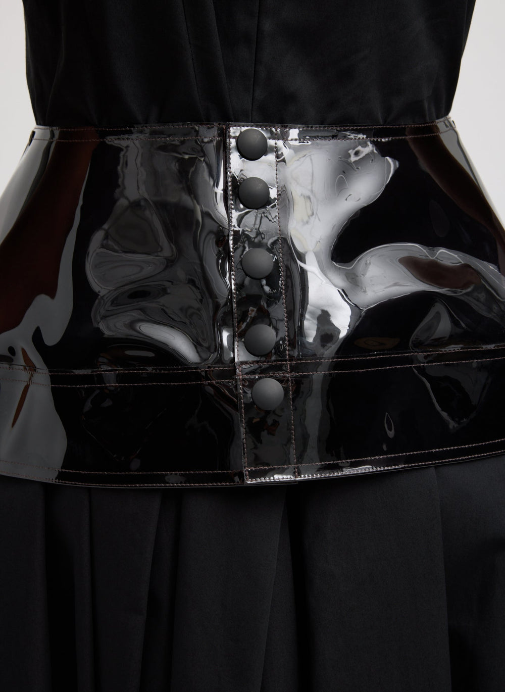 PVC Peplum Belt | Tibi Black