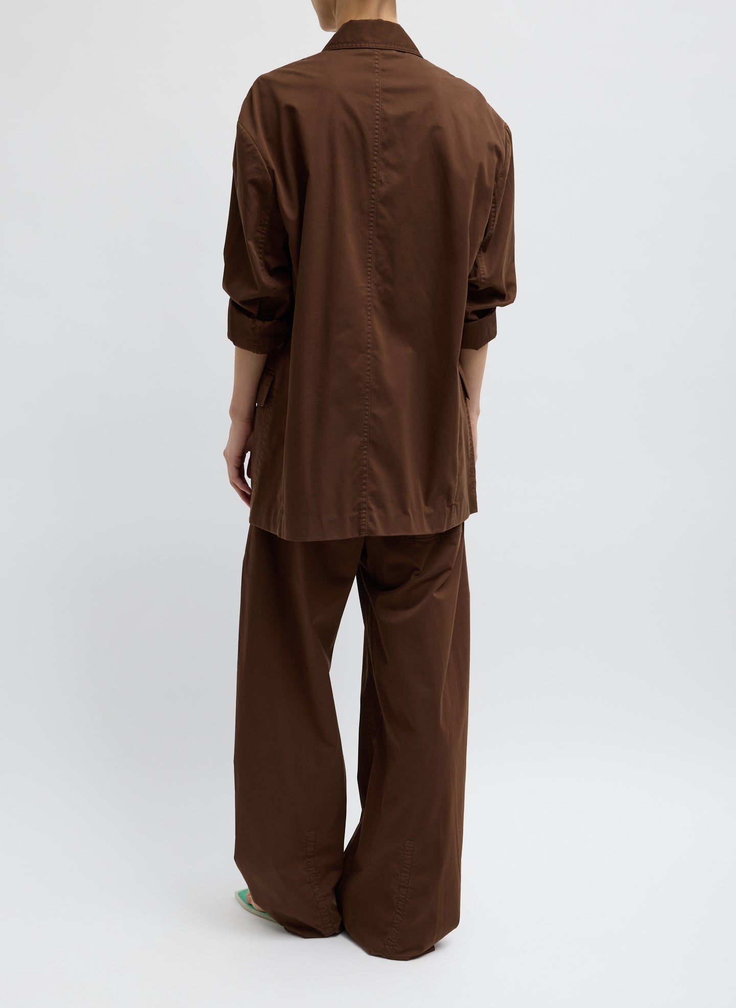 Garment Dyed Silky Cotton Liam Blazer | Tibi Brown