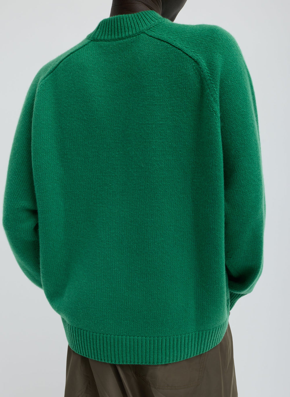 Cashmere Crewneck Oversized Pullover Sweater | Tibi Green