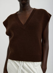 Cardigan Stitch Sweater Vest With Removable Dickie | Tibi Brown