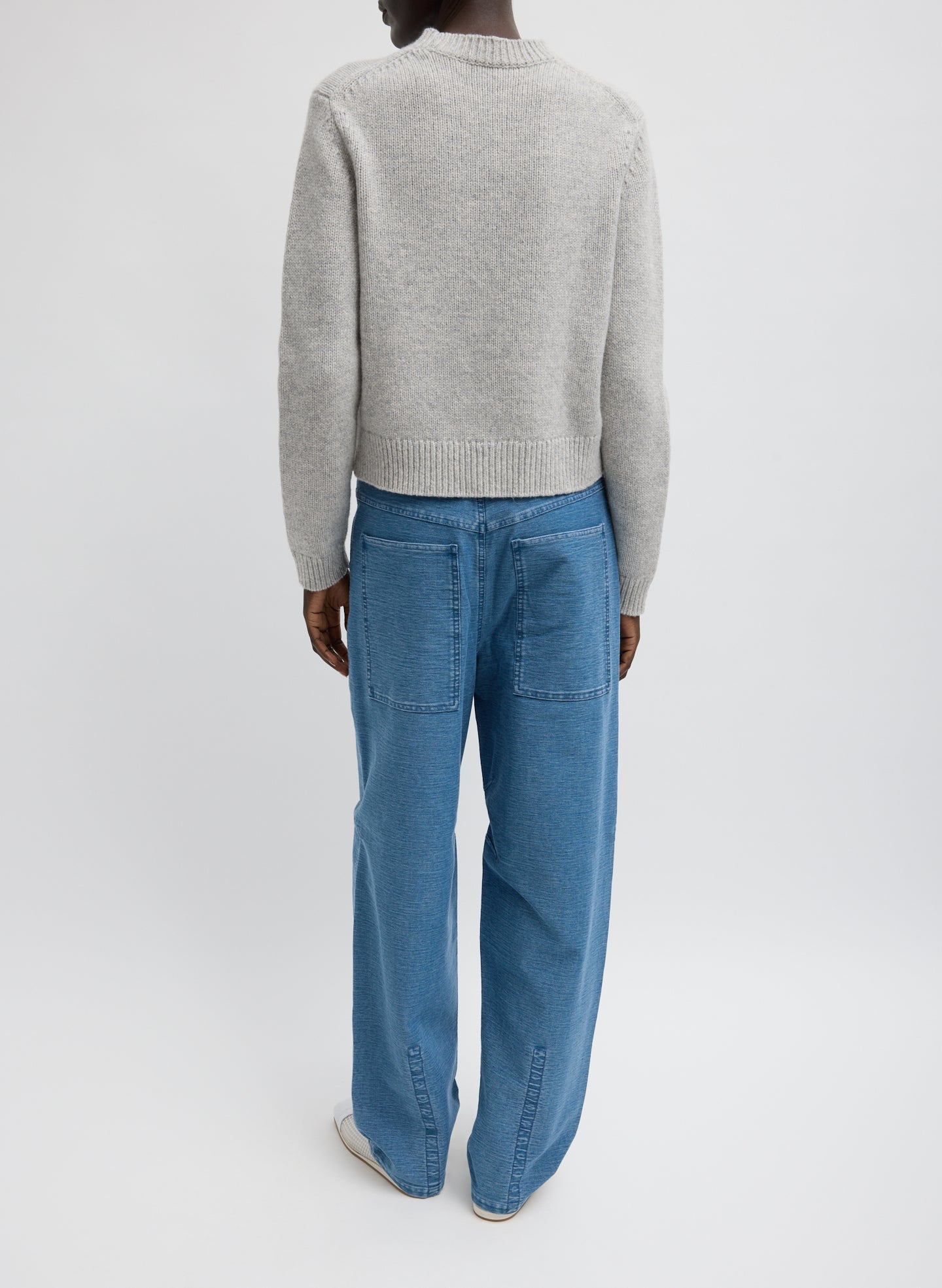 Soft Wool Ski Shrunken Sweater | Tibi Heather Grey Multi