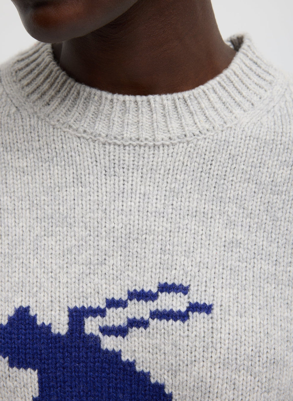 Soft Wool Ski Shrunken Sweater | Tibi Heather Grey Multi