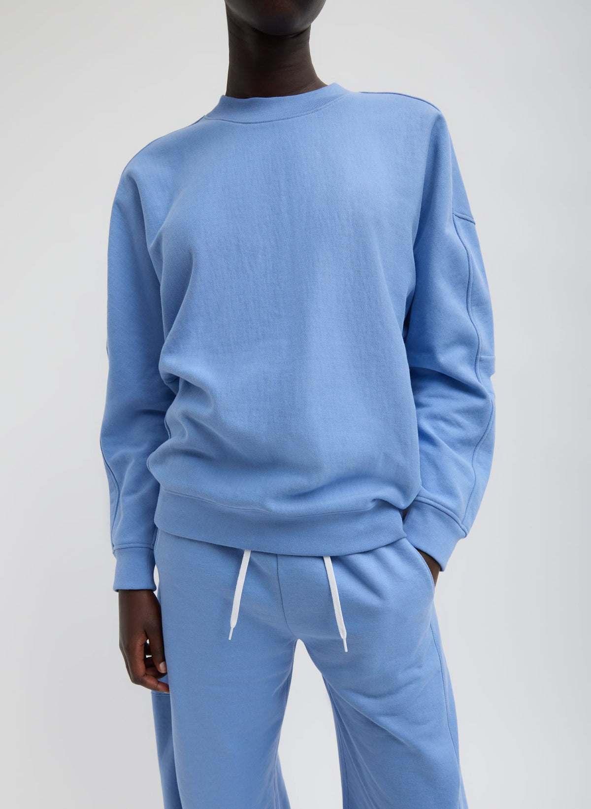 Cocoon Crewneck Sweatshirt | Tibi Light Blue