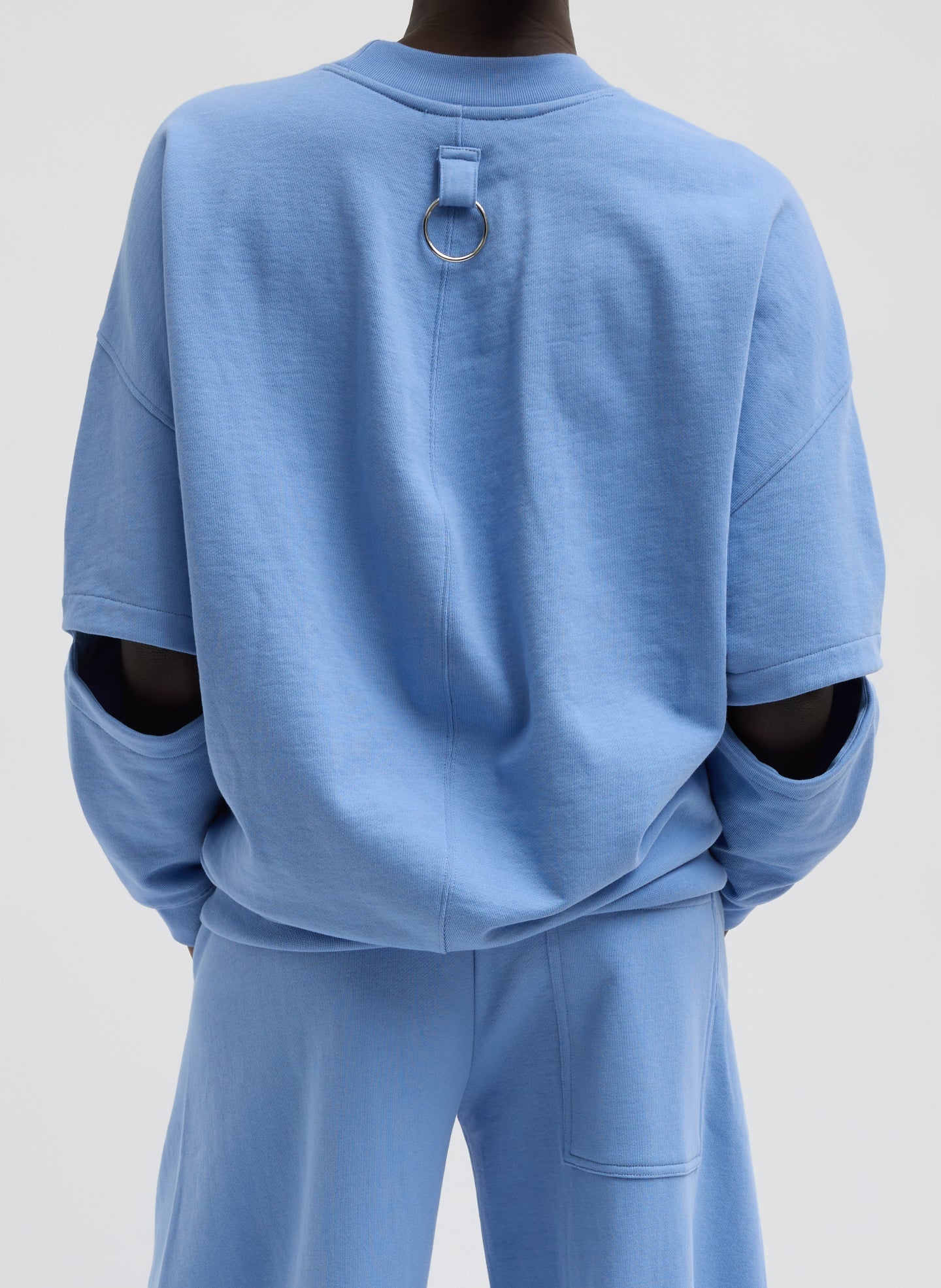Cocoon Crewneck Sweatshirt | Tibi Light Blue