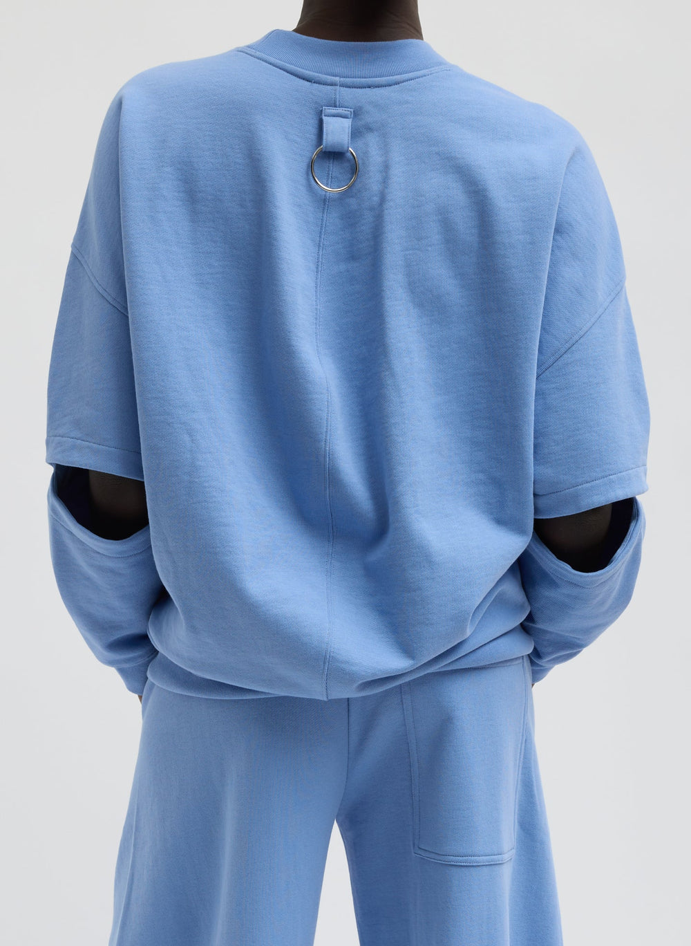 Cocoon Crewneck Sweatshirt | Tibi Light Blue