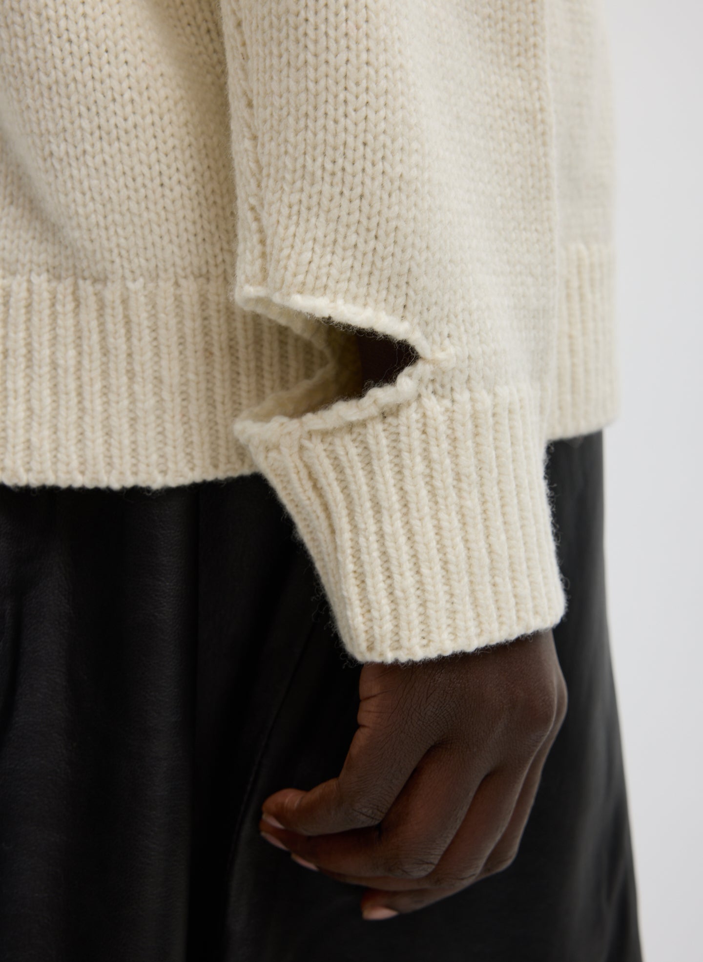 Soft Wool Ski Easy Pullover Crewneck Sweater | Tibi Ivory Multi