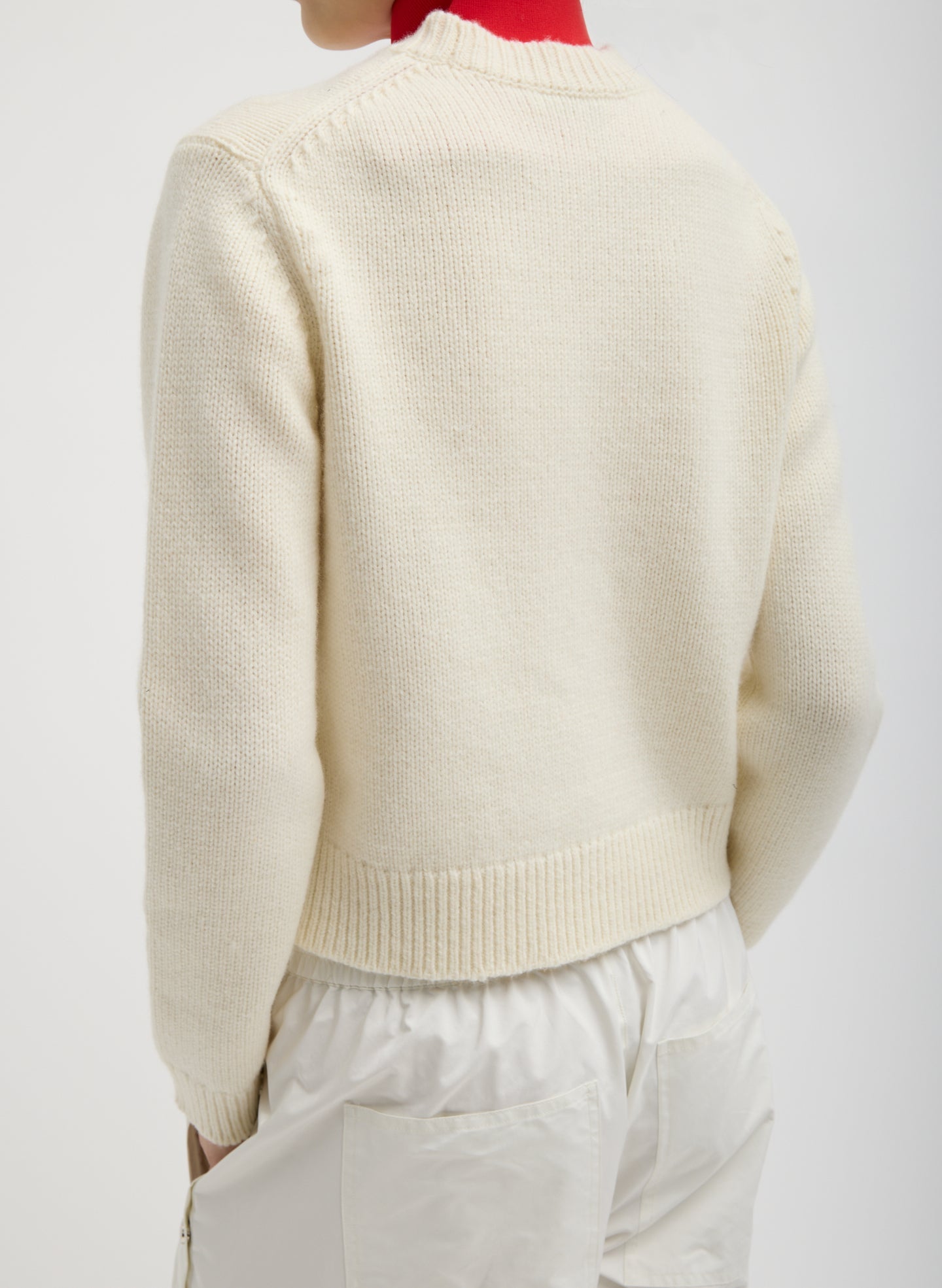 Soft Wool Ski Shrunken Sweater | Tibi Ivory Multi