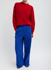 Anna Merino Wool Cut Out Racerback Pullover | Tibi Red