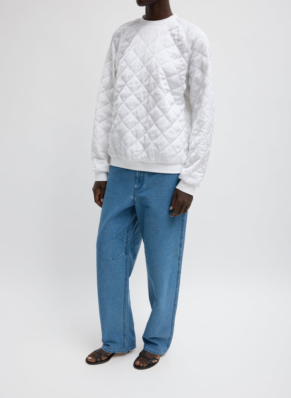 Cozy Quilting Sweatshirt | Tibi White