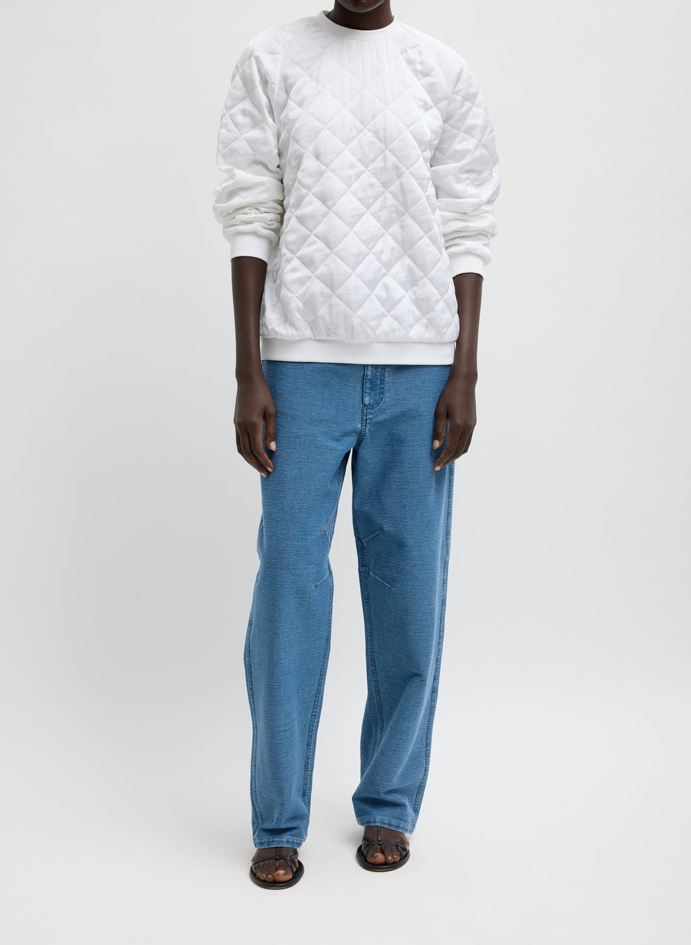 Cozy Quilting Sweatshirt | Tibi White