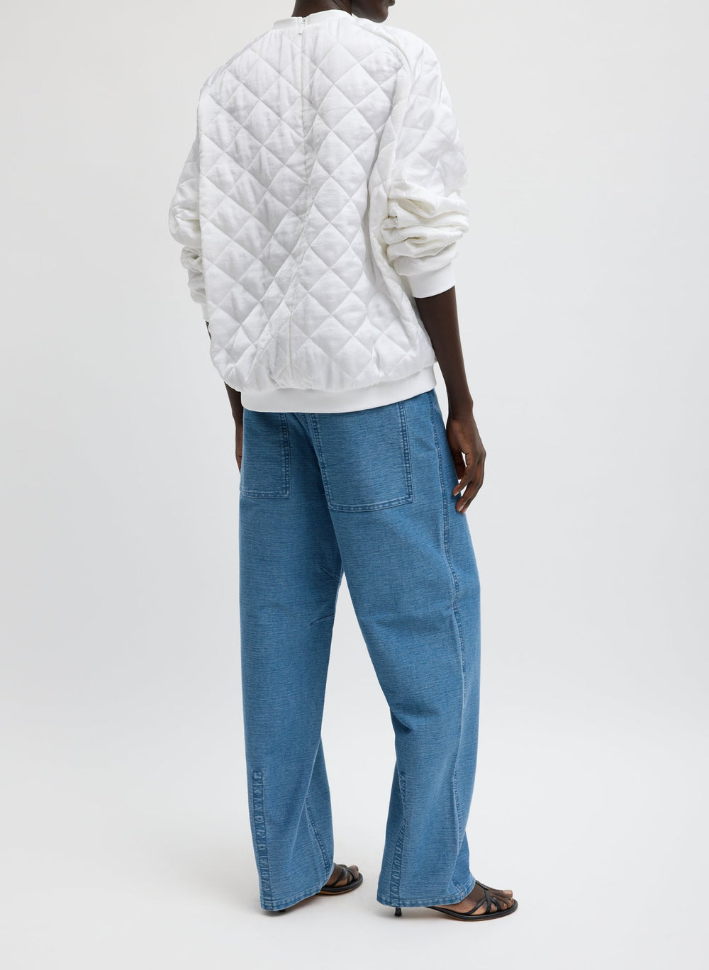 Cozy Quilting Sweatshirt | Tibi White