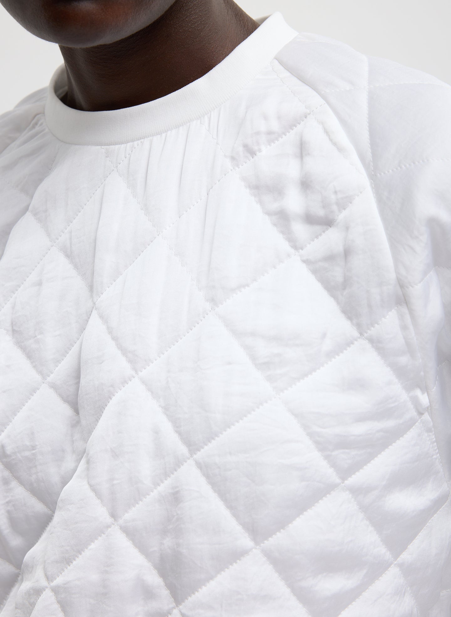 Cozy Quilting Sweatshirt | Tibi White