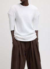 Perfect Hinged Sleeve T-Shirt | Tibi White