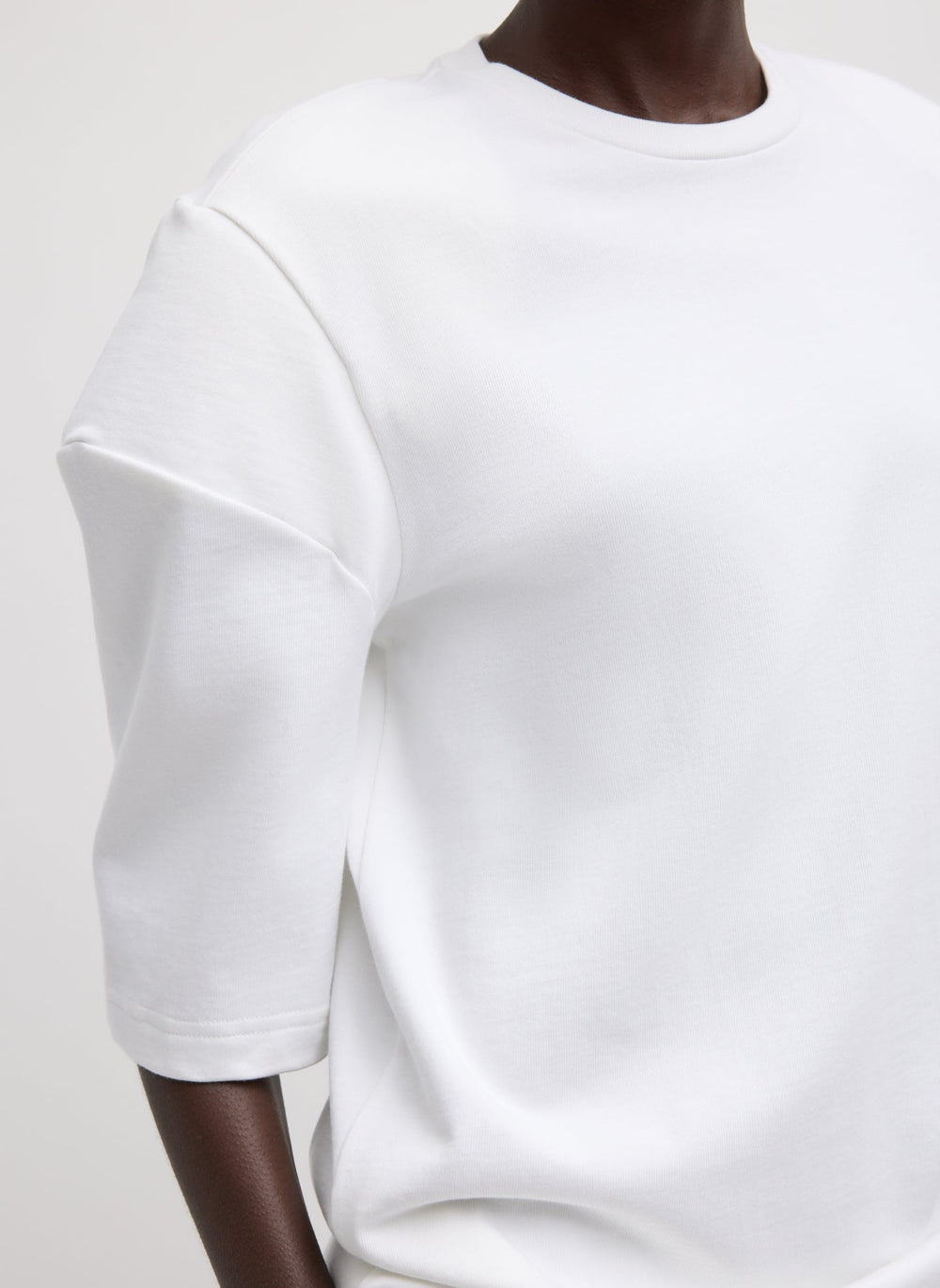 Perfect Hinged Sleeve T-Shirt | Tibi White