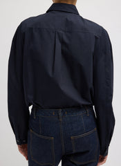 Compact Eco Poplin Hinged Shirt | Tibi Navy