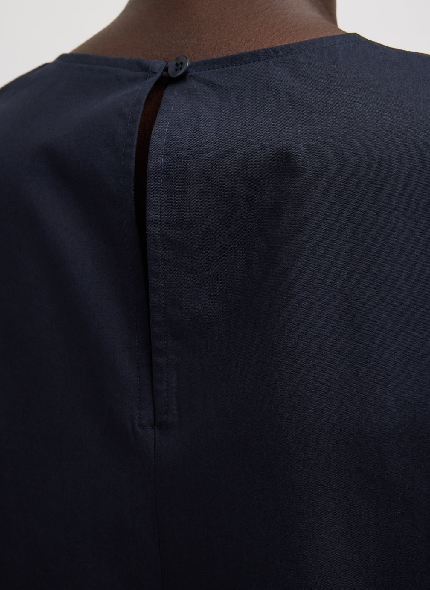 Compact Eco Poplin Reverse Sleeve Top | Tibi Navy