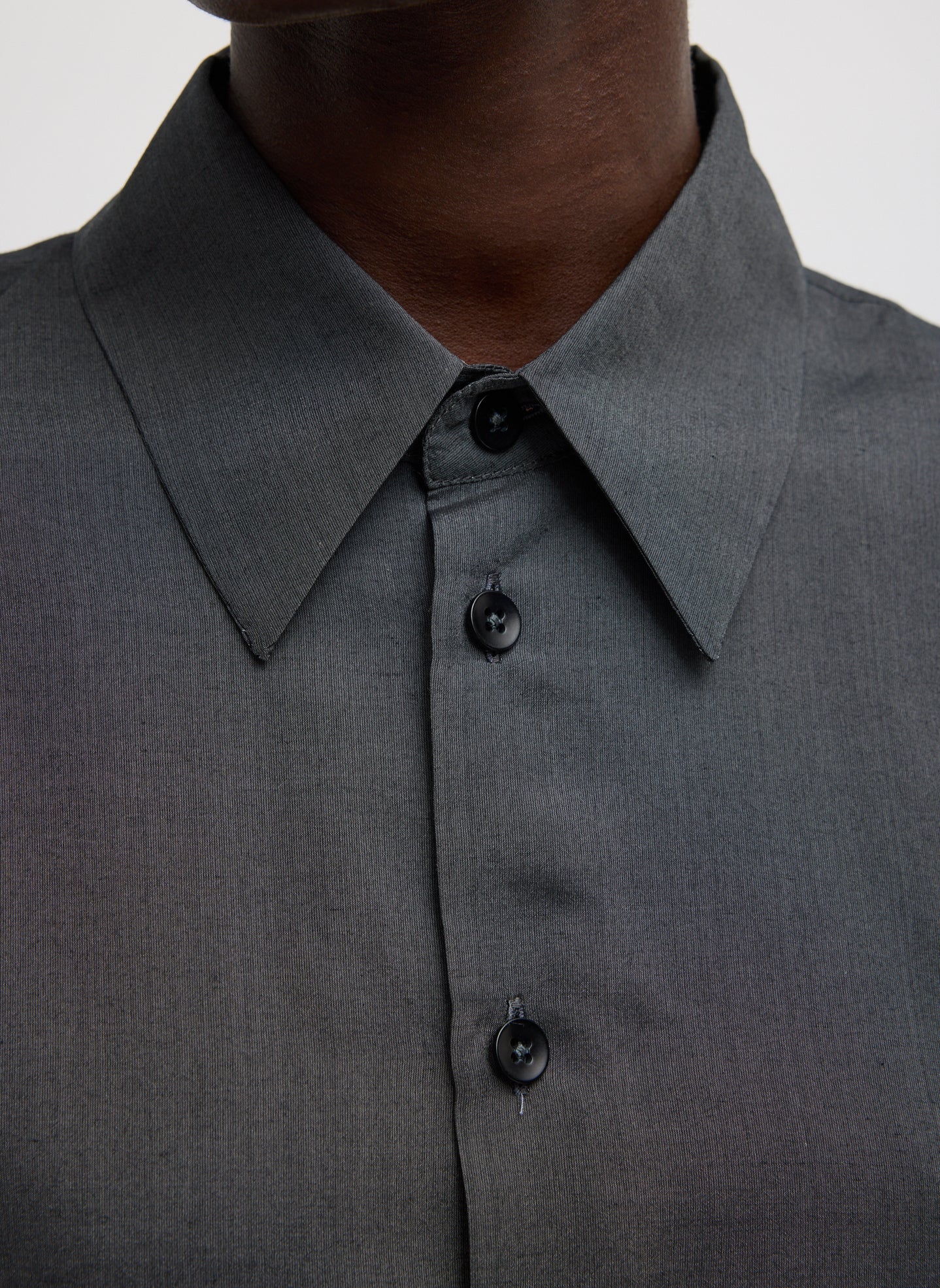 Ultra Light Silk Tencel Oversized Shirt | Tibi Black