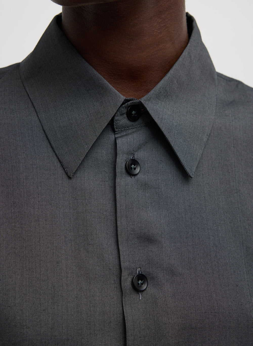 Ultra Light Silk Tencel Oversized Shirt | Tibi Black