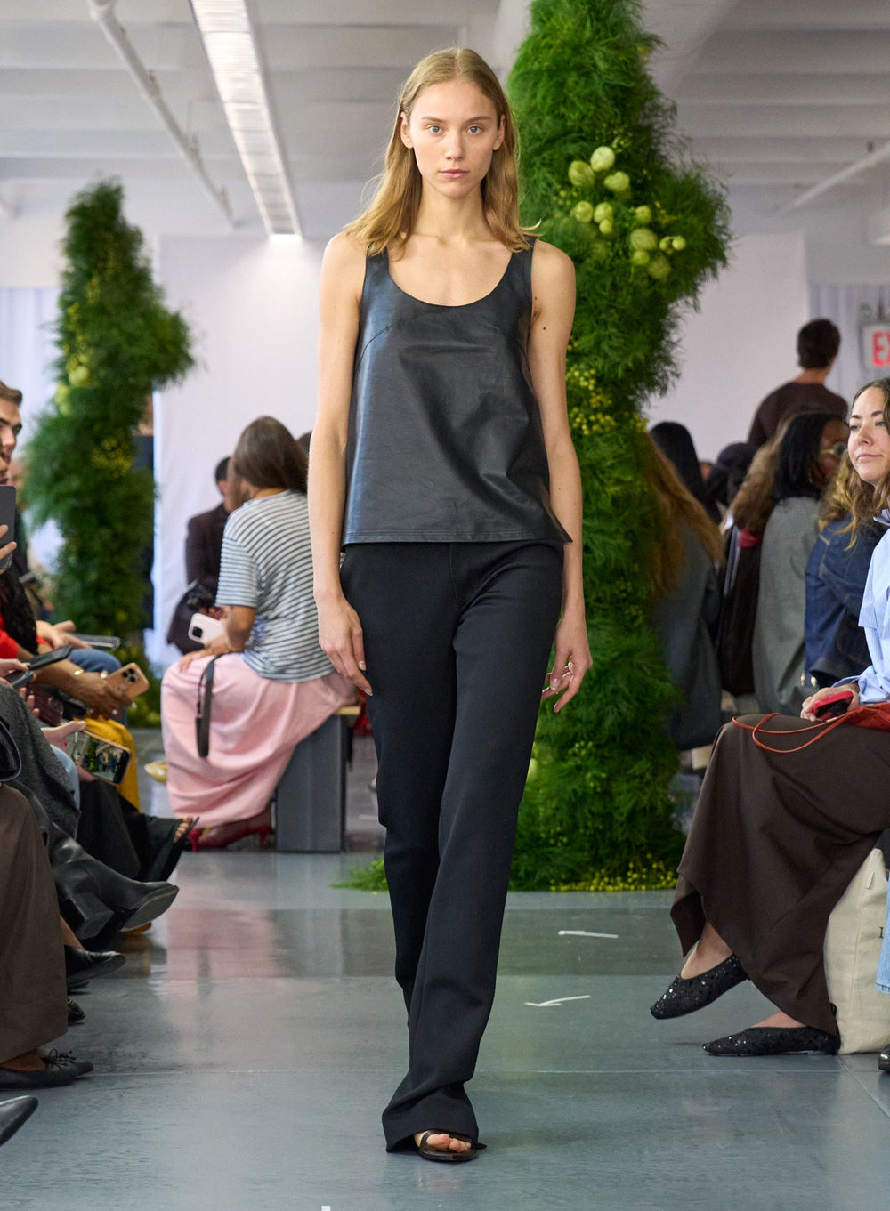Light Weight Leather Tank Top | Tibi Black