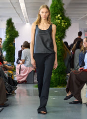 Light Weight Leather Tank Top | Tibi Black