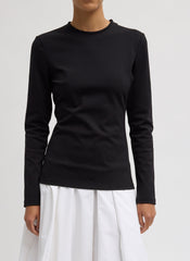 Compact Ultra Stretch Cut Out Back Top | Tibi Black