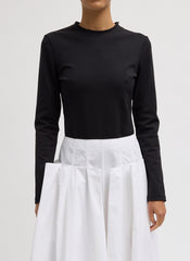 Compact Ultra Stretch Cut Out Back Top | Tibi Black