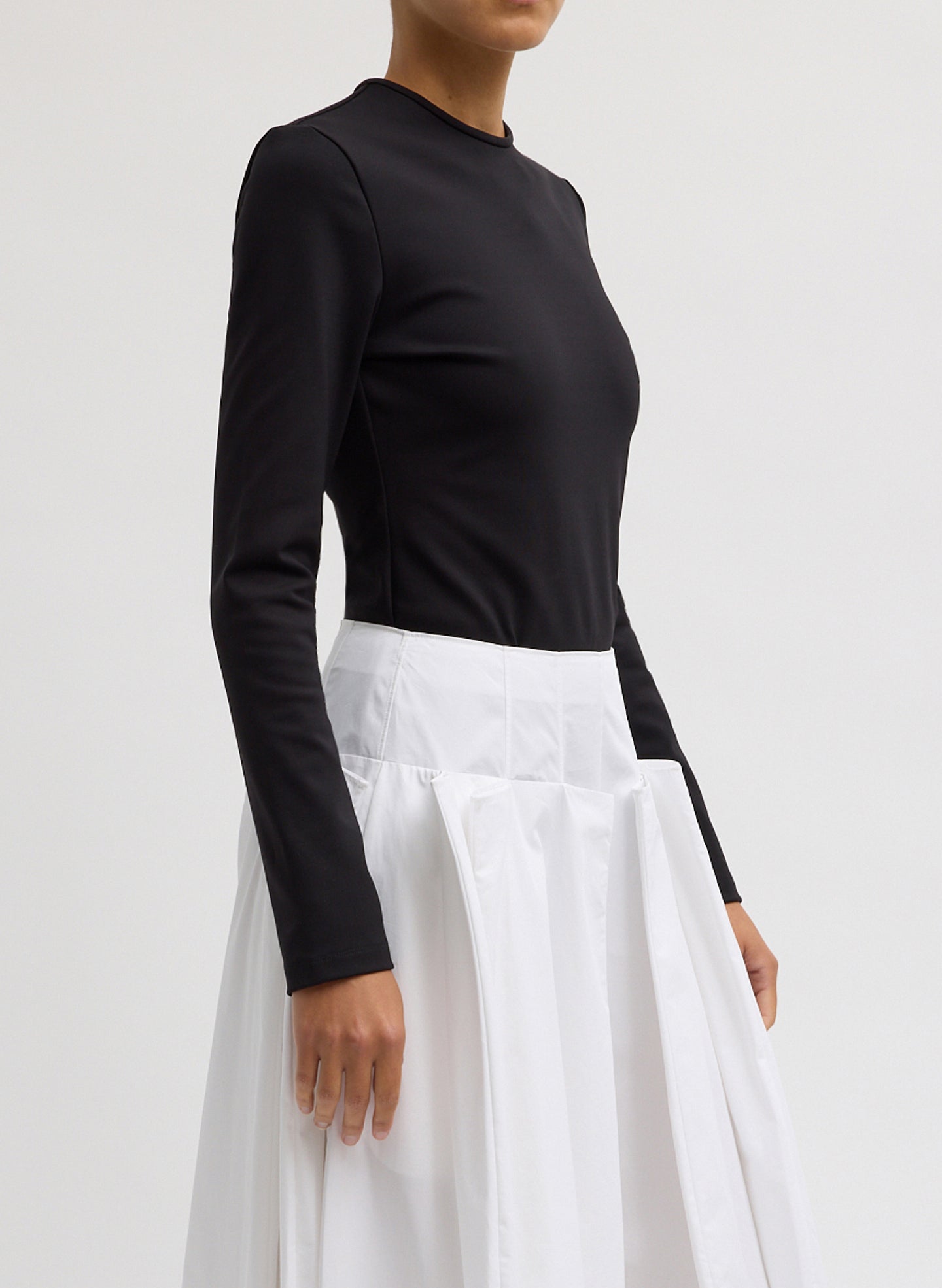 Compact Ultra Stretch Cut Out Back Top | Tibi Black