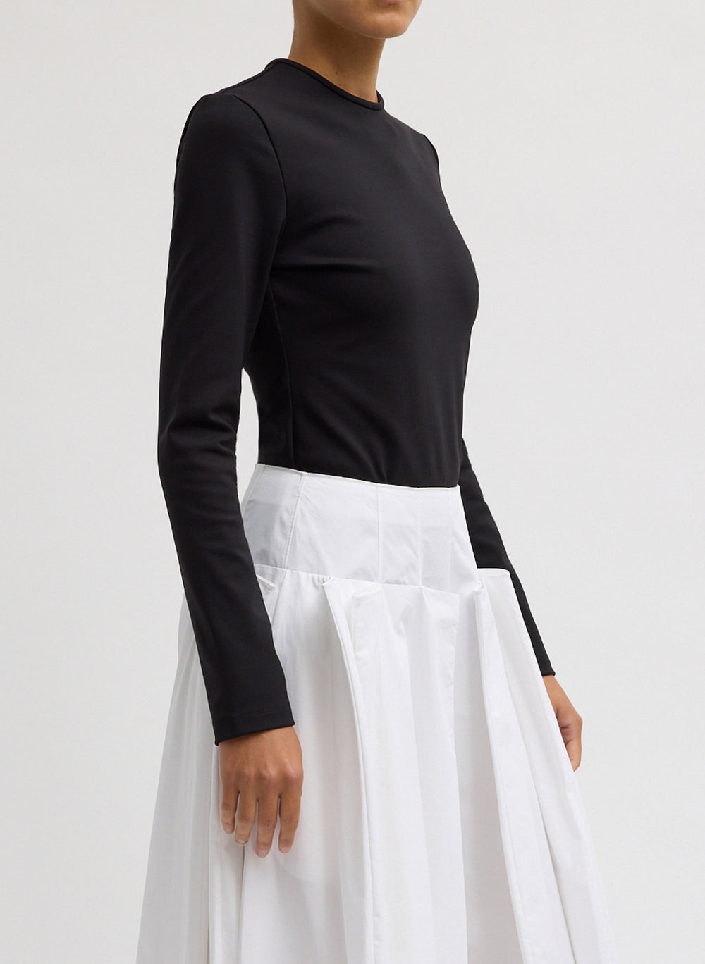 Compact Ultra Stretch Cut Out Back Top | Tibi Black