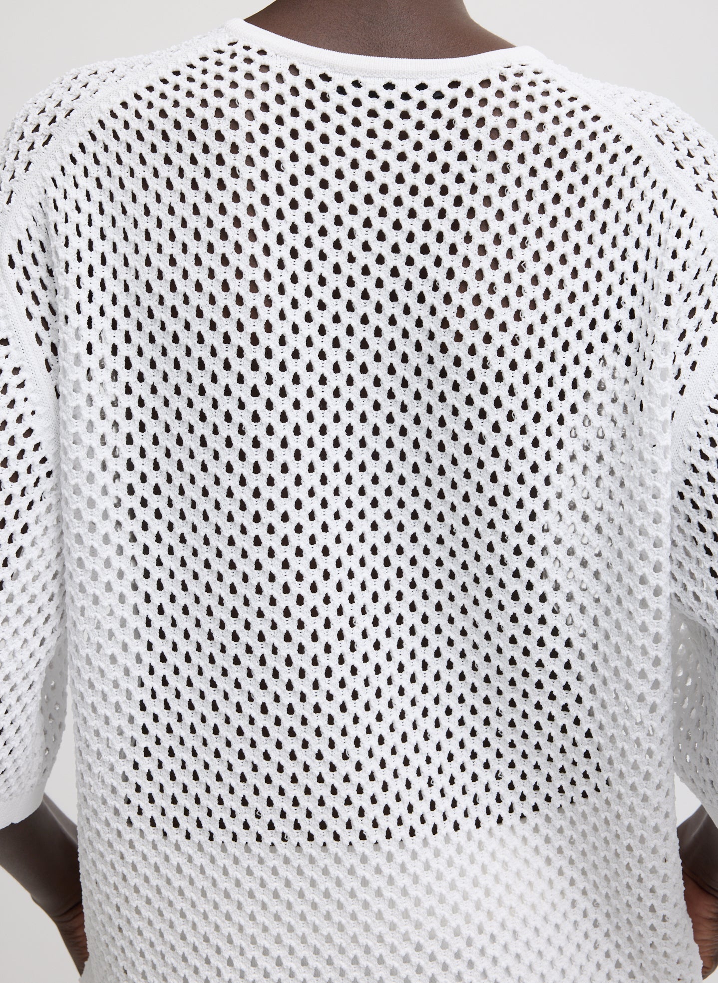 Crochet Netting Oversized Easy T-Shirt | Tibi White