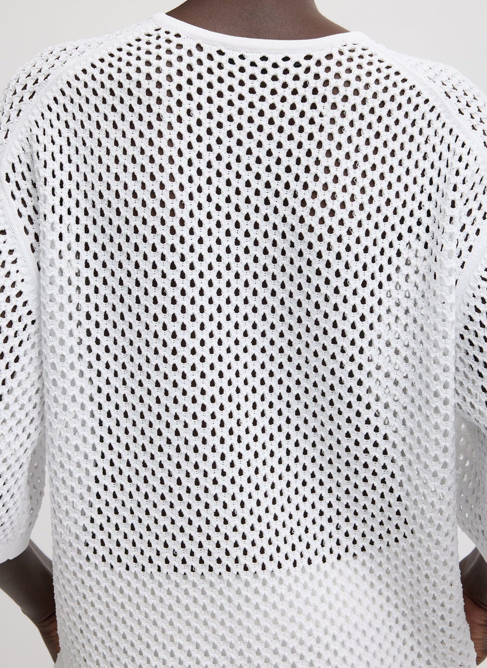 Crochet Netting Oversized Easy T-Shirt | Tibi White