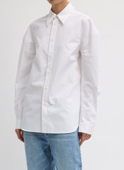 Compact Eco Poplin Hinged Shirt | Tibi White