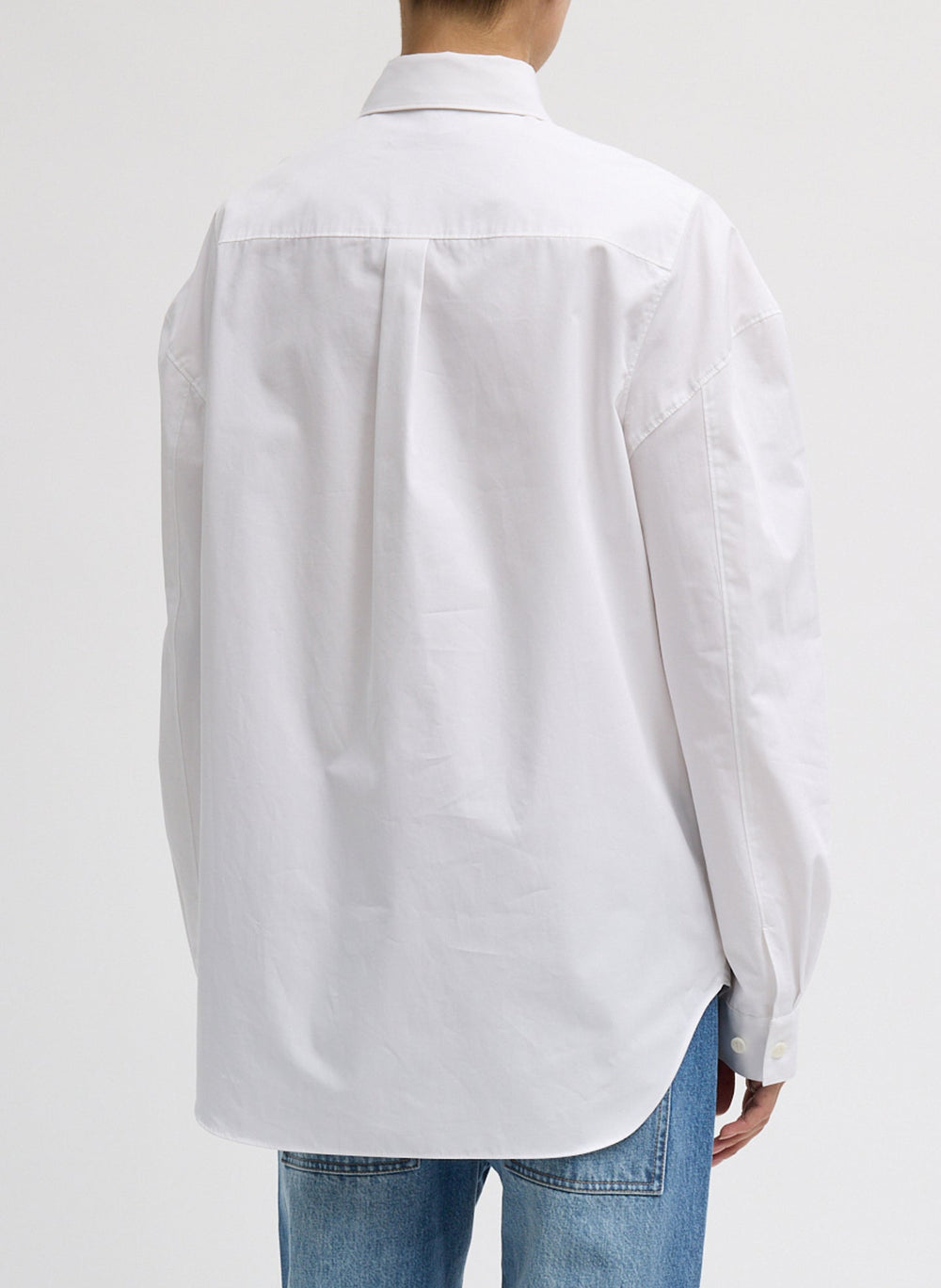 Compact Eco Poplin Hinged Shirt | Tibi White
