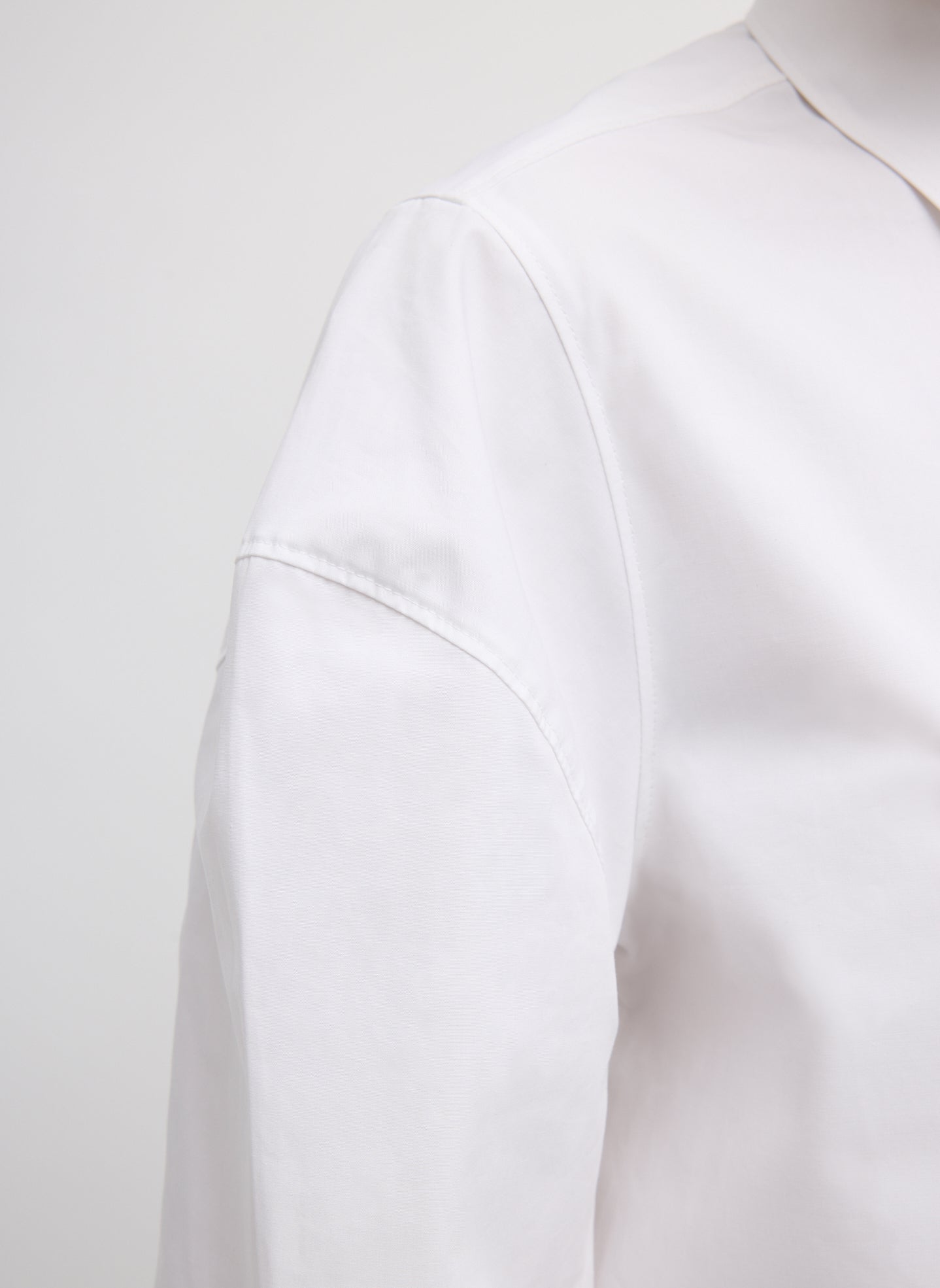 Compact Eco Poplin Hinged Shirt | Tibi White