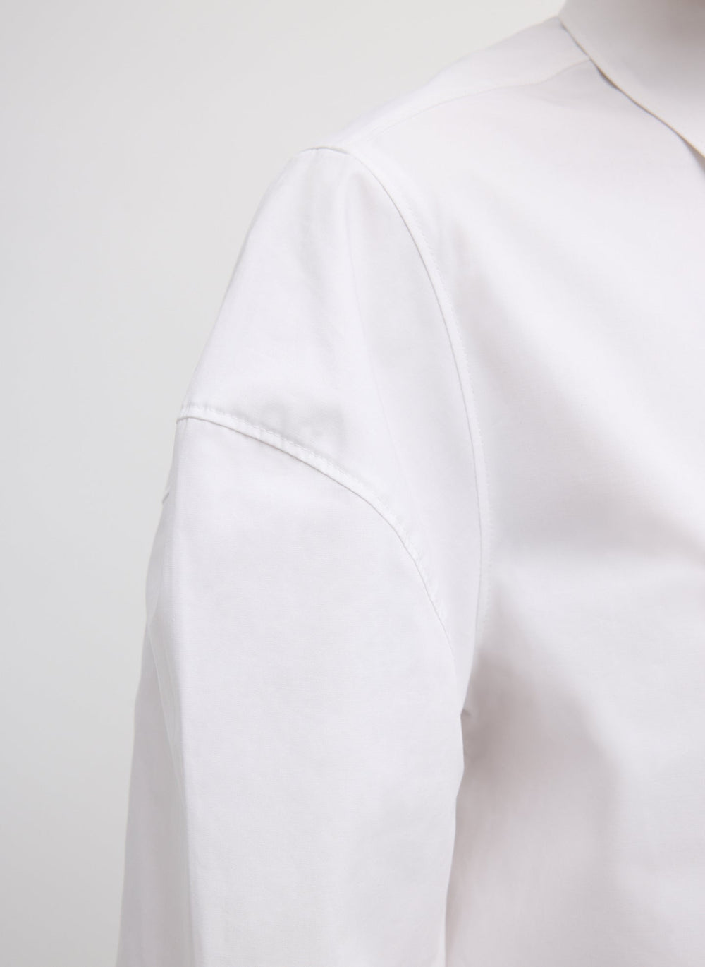 Compact Eco Poplin Hinged Shirt | Tibi White