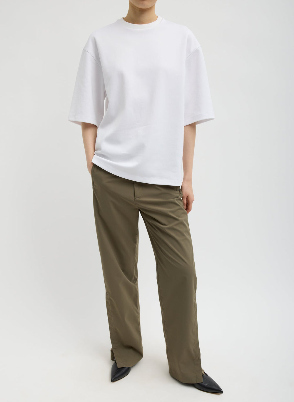 Active Knit Easy T-Shirt | Tibi White