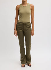 Crewneck Racerback Bodysuit | Tibi Fennel