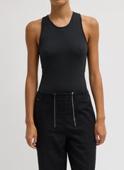Crewneck Racerback Bodysuit | Tibi Black