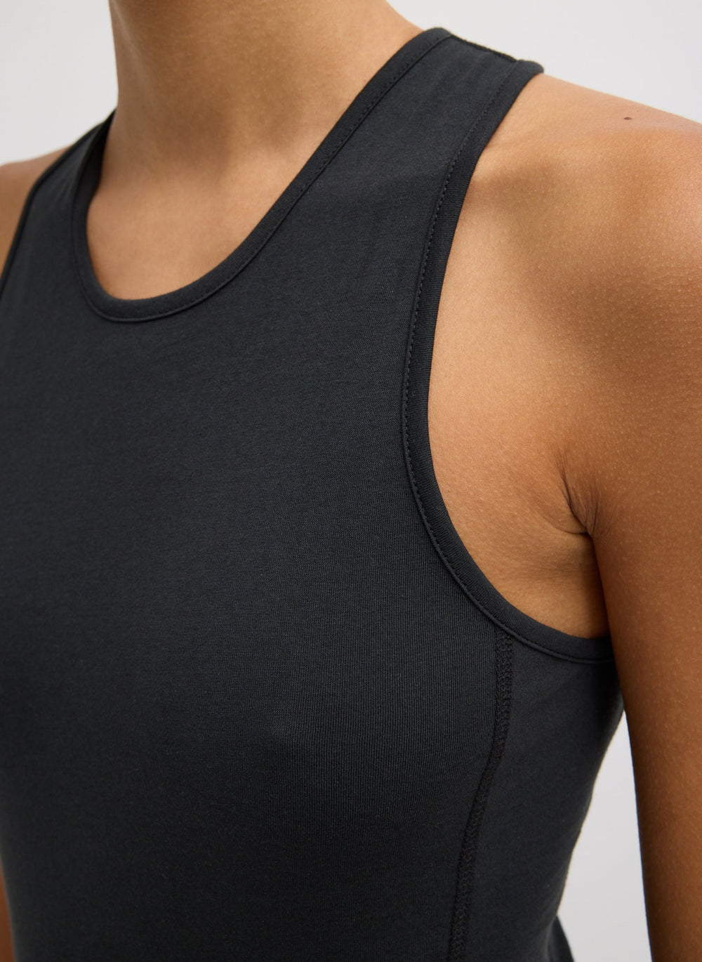 Crewneck Racerback Bodysuit | Tibi Black