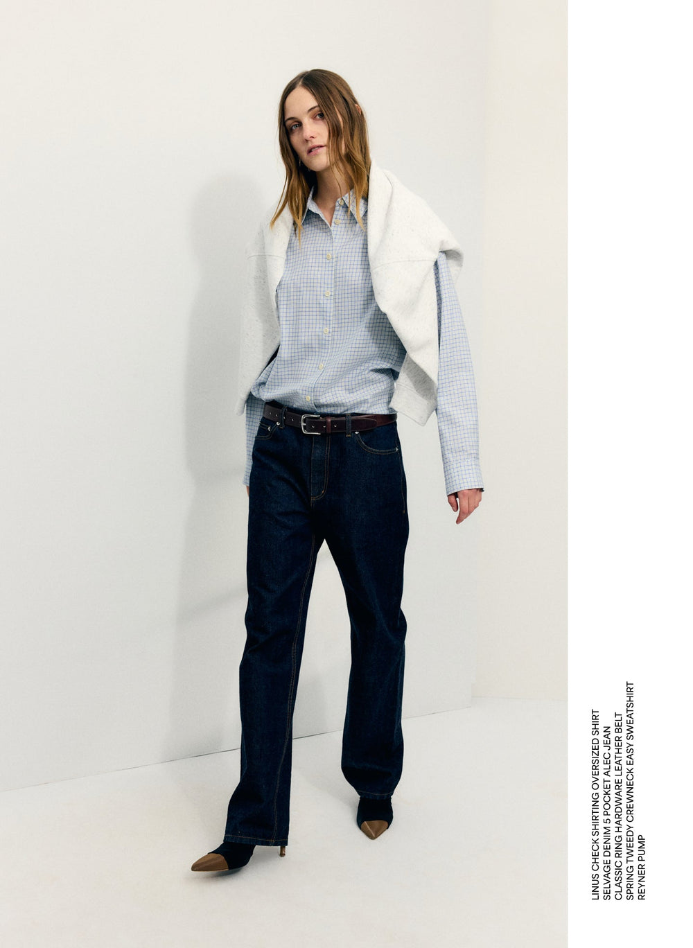 Linus Check Oversized Shirt | Tibi Blue Multi