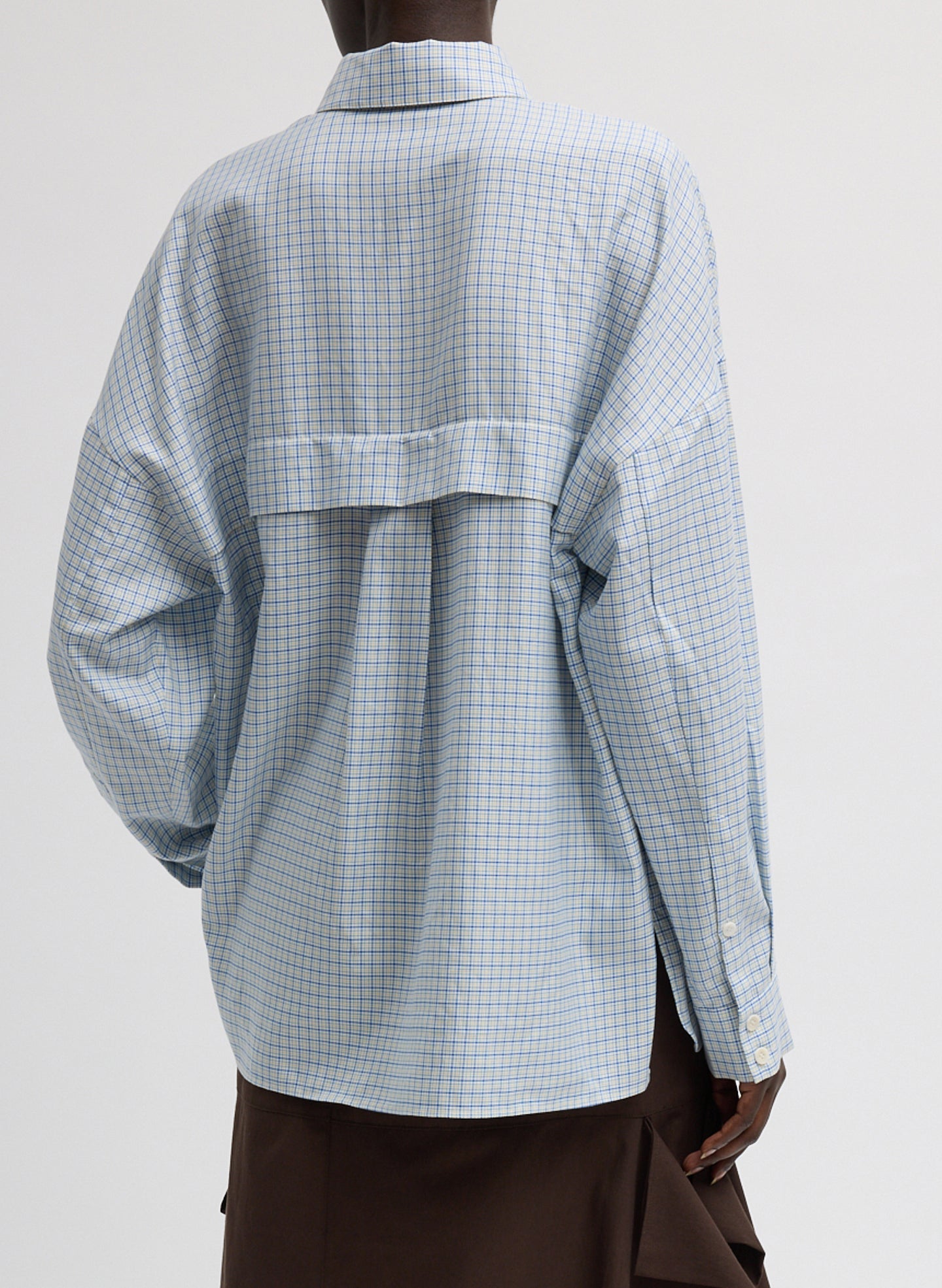 Linus Check Oversized Shirt | Tibi Blue Multi
