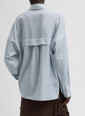 Linus Check Oversized Shirt | Tibi Blue Multi
