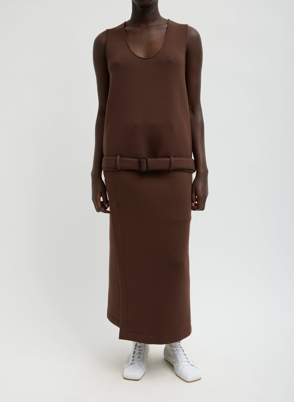 Bonded Viscose Tank Top | Tibi Brown