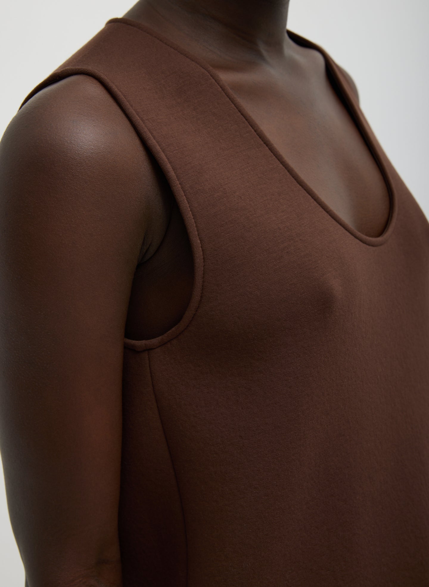 Bonded Viscose Tank Top | Tibi Brown