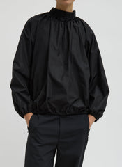 Italian Sporty Nylon Shirred Anorak Top | Tibi Black